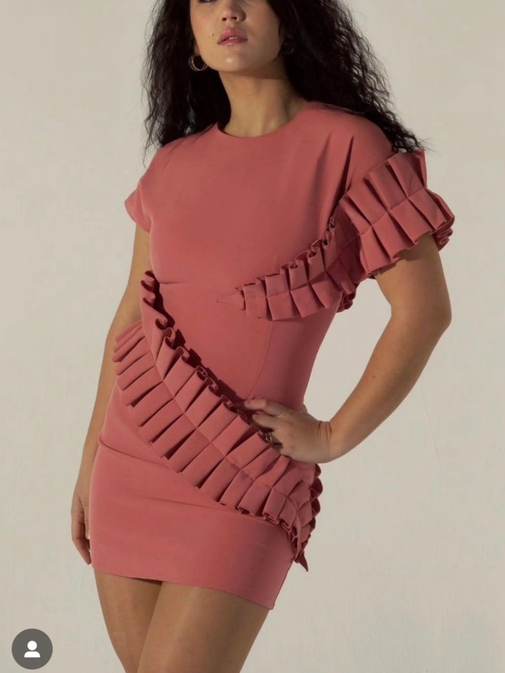 Andrea Iyamah Safia Dusty Rose Bodycon Mini Dress